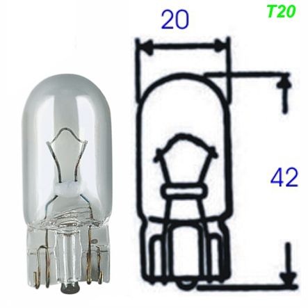 Glühlampe Glassockel T20 12V 21W