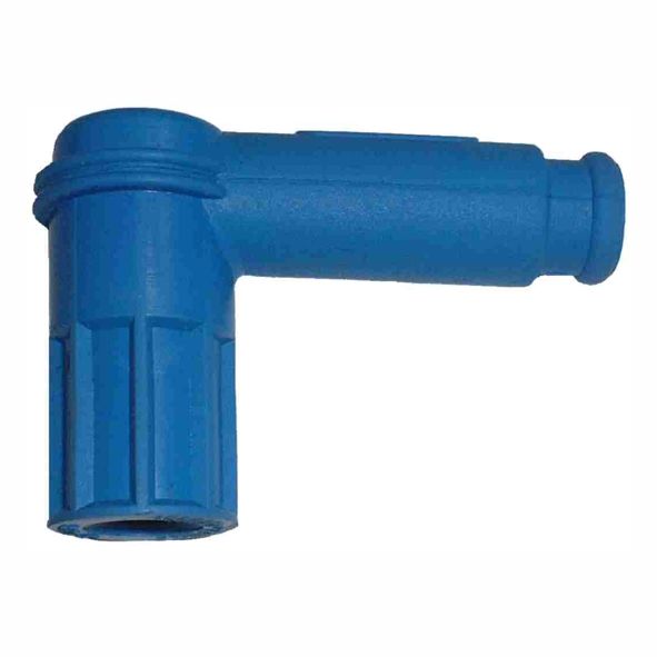Roller Mofa Kerzenstecker abgewinkelt Gummi schwarz/rot 5 kOhm KS
