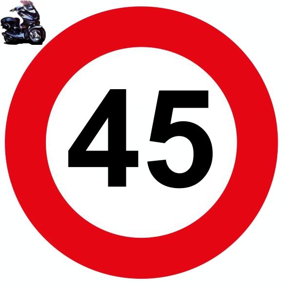 Scooter Geschwindigkeits Kleber 45 km/h