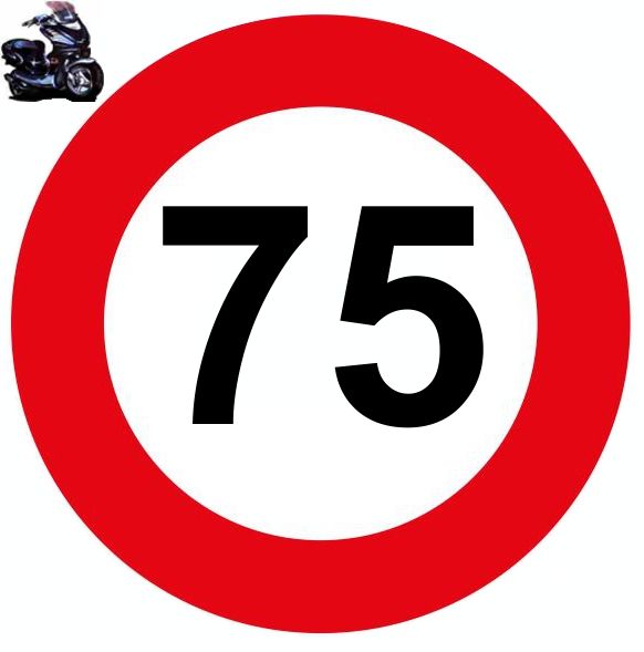 Scooter Geschwindigkeits Kleber 75 km/h