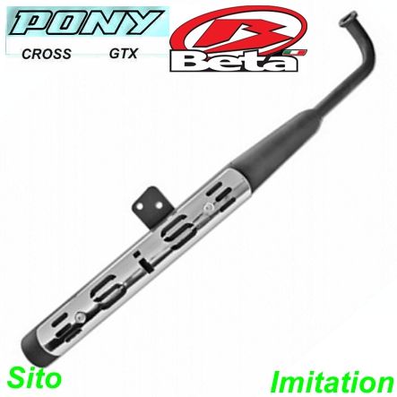Mofa Auspufftopf Pony Cross 521/Cilo Sito m.Wärmeblech schwarz imitation