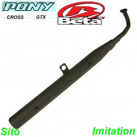 Mofa Auspufftopf Pony Cross 521/Cilo Sito o.Wärmeblech schwarz imitation