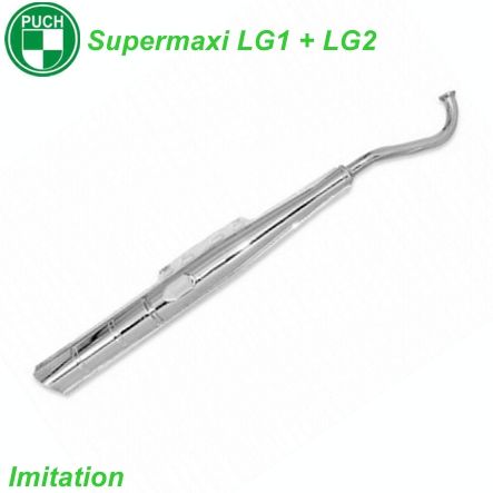 Mofa Auspuff Supermaxi S gerade o. Kat Ø 28 mm imitation 1-teilig o.Wärmeblech