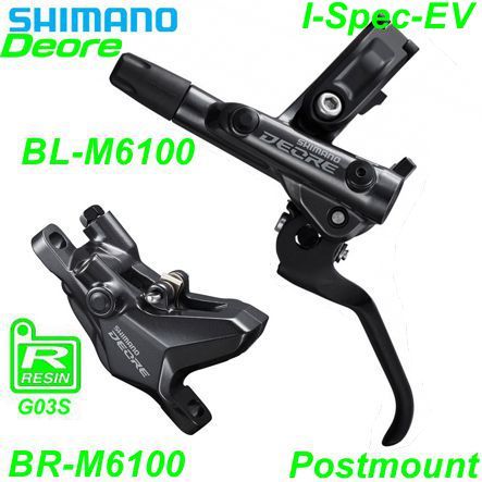 Shimano Scheibenbremsset BR-M6100 Deore HR BL-M6100 Postmount o/Disc 1.7 m Resin ICE