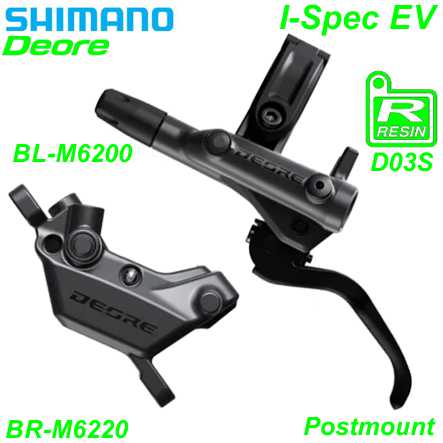 Shimano Scheibenbremsset BR-M6220 Deore HR BL-M6200 Postmount o/Disc 170cm Resin ICE