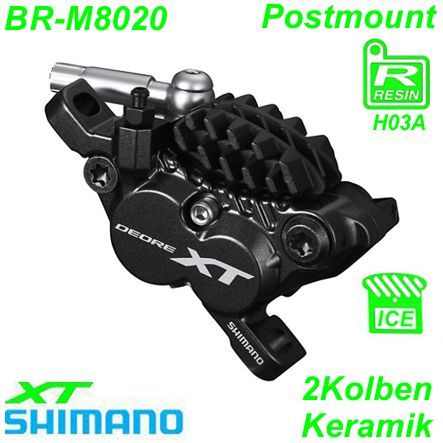Shimano Bremssattel BR-M8020 XT Resin vorne/hinten PM Resin m/Lamellen Box