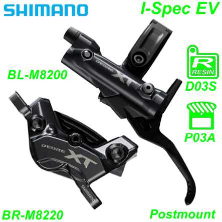Shimano Scheibenbremsset BR-M8220 XT HR BL-M8200 Postmount o/Disc 170cm Resin ICE
