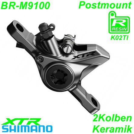 Shimano Bremssattel BR-M9100 XTR Race Resin vorne/hinten Postmount o/Lamellen