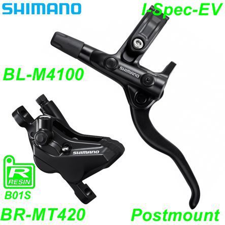 Shimano Scheibenbremsset BR-MT420 HR BL-M4100 schwarz Postmount o/Disc 1.7 m