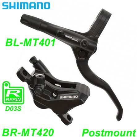 Shimano Scheibenbremsset BR-MT420 HR BL-MT401 schwarz Postmount o/Disc 1.7 m