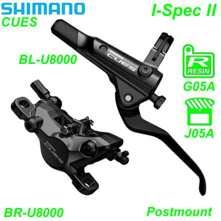 Shimano Scheibenbremsset BR-U8000 CUES HR BL-U8000 Postmount o/Disc 170cm Resin