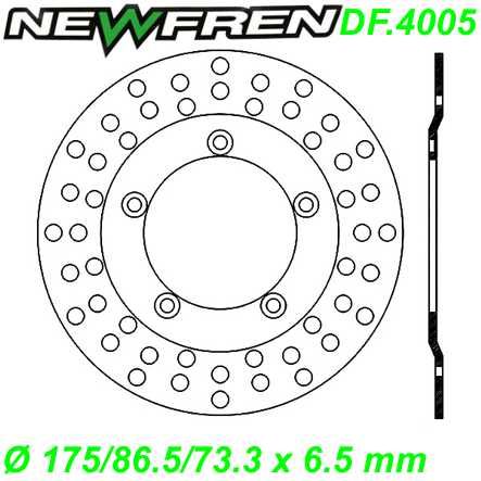 Bremsscheibe DF.4005-A Ø 175/86.5/73.3 x 6.5 mm Piaggio HEXAGON 125 150cc 94-99