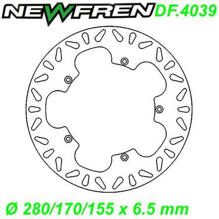 Bremsscheibe DF.4039-A Ø 280/170/155 x 6.5 mm Aprilia RS REPLICA TUONO 50cc