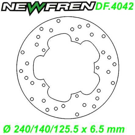 Bremsscheibe DF.4042-A Ø 240/140/125.5 x 6.5 mm Gilera DNA Runner Piaggio X9 50 125 180 200 250cc
