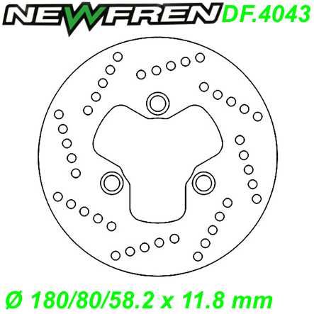 Bremsscheibe DF.4043-A Ø 180/80/58.2 x 11.8 mm  Peugeot Speedfight 50 H2O VR