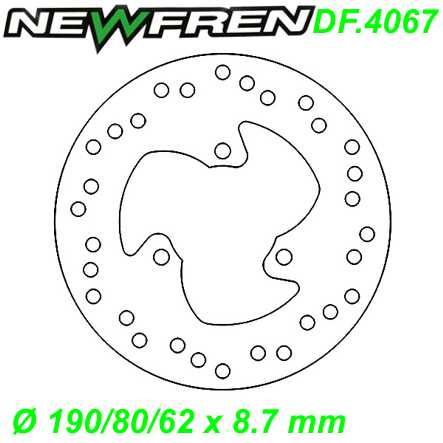 Bremsscheibe DF.4067-A Ø 190/80/62 x 8.7 mm MBK YP SKYLINER  E Yamaha MAJESTY YP E 125 150 180cc