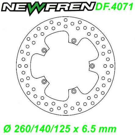 Bremsscheibe DF.4071-A Ø 260/140/125 x 6.5 mm PIAGGIO BEVERLY 400 X9 500