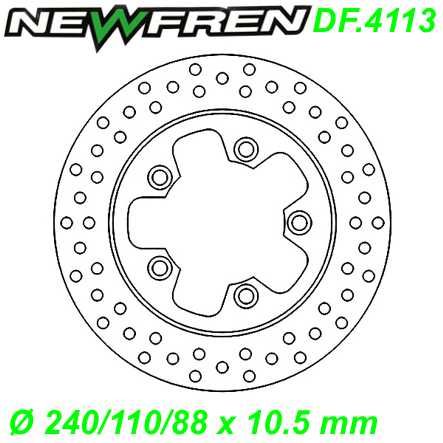 Bremsscheibe DF.4113-A Ø 240/110/88 x 10.5 mm Kymco AGILITY DINK G-DINK NEW DINK SUPER DINK