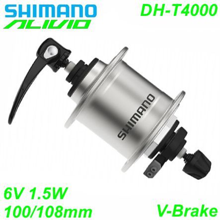 Shimano Nabendynamo DH-T4000 V-Brake 32-L 6V/1.5W silber 100/140mm