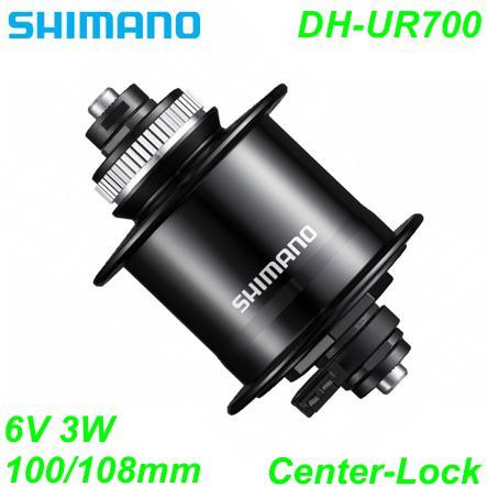 Shimano Nabendynamo DH-UR700 CenterLock 32-L 6V/3W schwarz 100/108mm