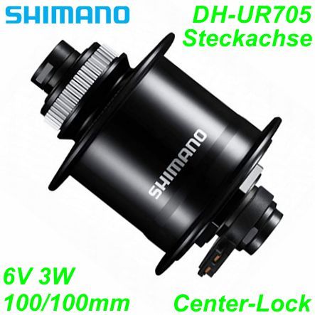 Shimano Nabendynamo DH-UR705 CenterLock 32-L 6V/3W schwarz 100/108mm Steckachse
