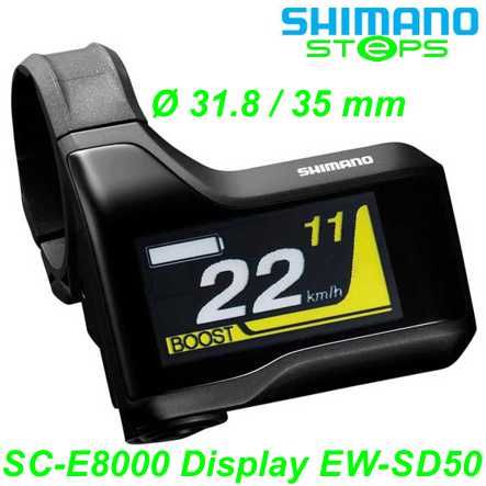 Shimano Steps  Display SC-E8000 ohne EW-SD50 Kabel 31.8 mm / 35.0 mm