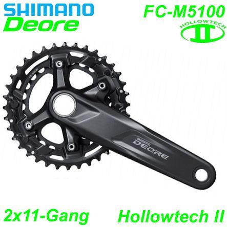 Shimano Kettenrad 2x11 HT II FC-M5100 170-36x26 48.8mm o/TLschwarz Deore