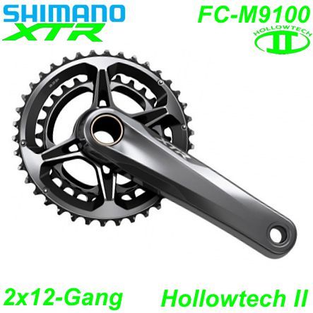 Shimano Kettenrad 2x12 HT II FC-M9100 165-38x28 Z. 48.8 mm o/TL