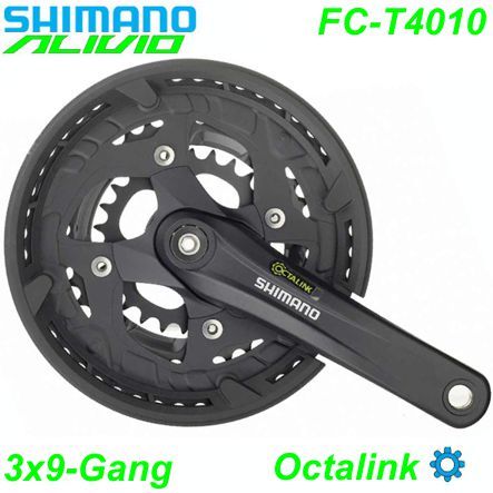 Shimano Kettenrad 3x9 Oct FC-T4010 170-48x36x26 Alivio schwarz Box -5mm