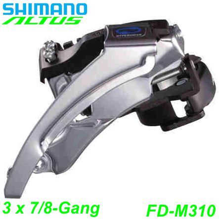 Shimano Umwerfer 3x7/8-G. FD-M310 Altus Triple  To-Sw Du-Pu 63-66° 28.6/31.8/34.9 Box