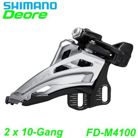 Shimano Umwerfer 2x10-G. FD-M4100-E Deore To-Sw Du-Pu 66-69° ohne Platte Box