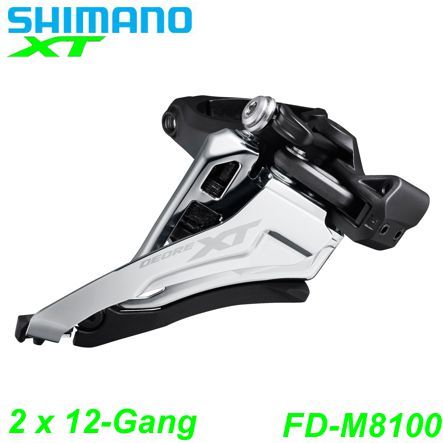 Shimano Umwerfer 2x12-G. FD-M8100-M Deore XT Si-Sw Fr-Pu 66-69° 28.6/31.8/34.9 38/44Z Box