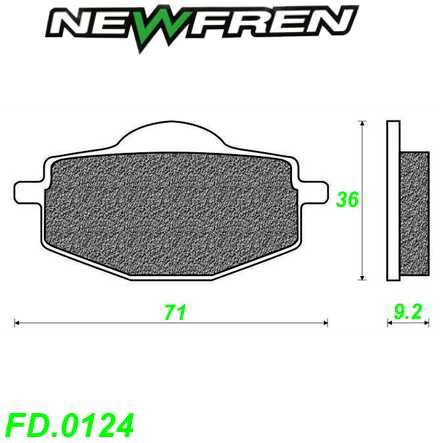 Scheibenbremsbelag NEWFREN FD.0124 BKS Organisch-Kevlar Garelli Gilera Italjet Malaguti MBK Yamaha