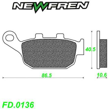Scheibenbremsbelag NEWFREN FD.0136 Sinter Honda Peugeot SV 250 Yamaha FZ6R XJ6 600