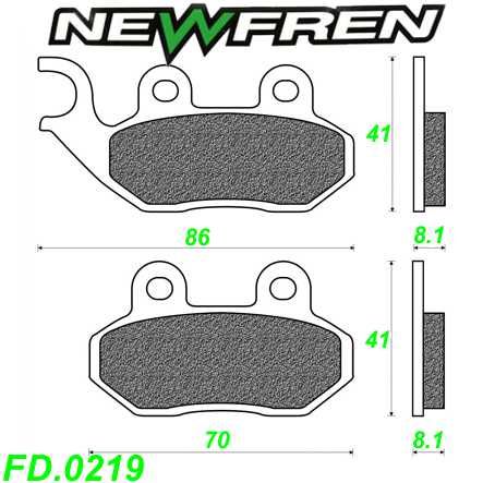 Scheibenbremsbelag NEWFREN FD.0219 Sinter Cagiva Garelli Peugeot PGO SIM