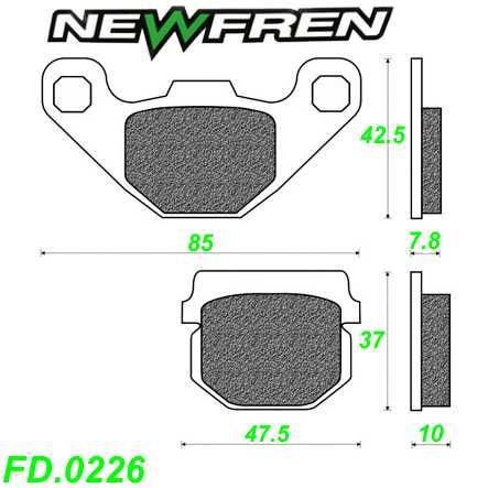 Scheibenbremsbelag NEWFREN FD.0226 Aprilia Gilera Honda Kawasaki Malaguti Peugeot Suzuki