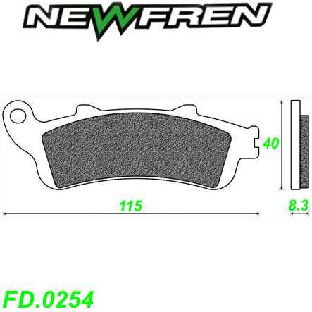 Scheibenbremsbelag NEWFREN FD.0254 Sinter Honda CB CBR GL NT Kawasaki EN VN VULCAN Peugeot LOOXOR
