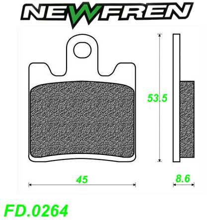 Scheibenbremsbelag NEWFREN FD.0264 BKS Organisch-Kevlar Kawasaki Suzuki BURGMAN SKY SYM Yamaha FJR