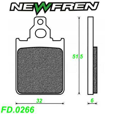 Scheibenbremsbelag NEWFREN FD.0266 BKS Organisch-Kevlar Suzuki AN Burgmann SKY WAVE 250 400cc