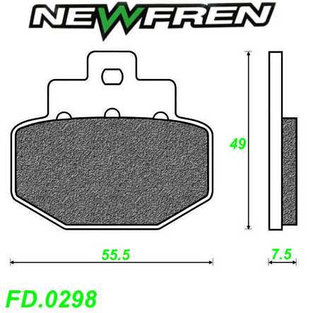 Scheibenbremsbelag NEWFREN FD.0298 Benelli ADIVA Gilera DNA RUNNER Piaggio HEXAGON VESPA