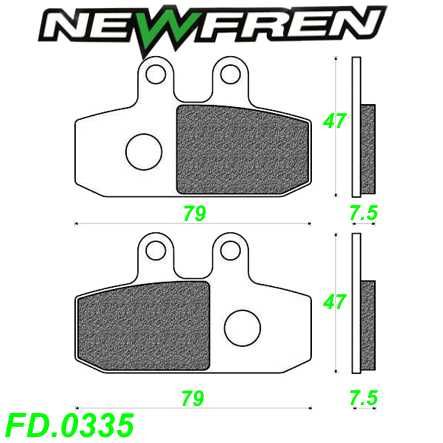 Scheibenbremsbelag NEWFREN FD.0335 BKS Organisch-Kevlar Aprilia ARECIFE ATLANTIC SCARABEO 400 500cc