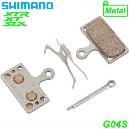 Shimano Bremsbeläge G04S XT Metall mit Feder Restbestand und Clip Paar