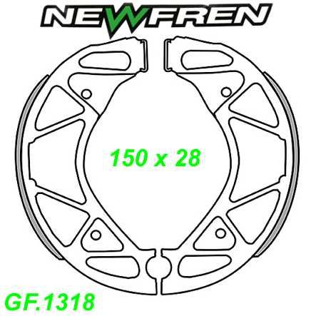 Bremsbacken NEWFREN GF.1318 Sinter Suzuki LT 80 90 125 PE 175 RM 250 400 465cc
