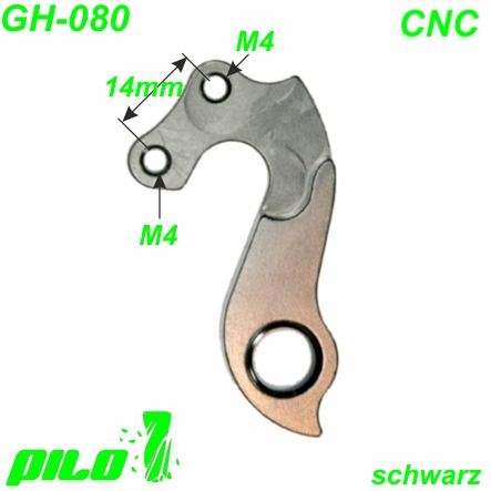 Ausfallende Schaltauge GH-080 CNC Pilo schwarz BMC Bergamont Bulls Canyon Corratec