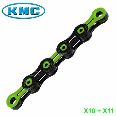 KMC Kette grün/black X10-SL DLC 10-G. 116 Gl 1/2 x 11/128 5.88 mm 257 gr.