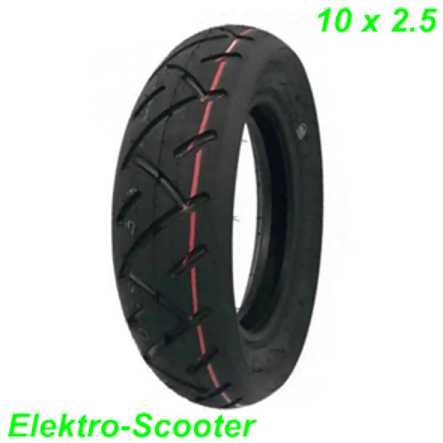 Pneu Reifen 10x2.5 mit Schlauch TR87 Elektro E-Scooter schwarz