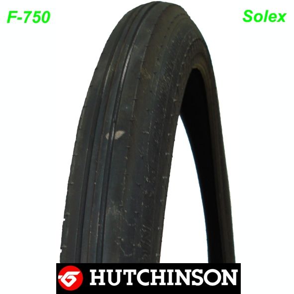 Hutchinson Mofa Pneu F-750 19x1.75 19x1 3/4 Solex schwarz