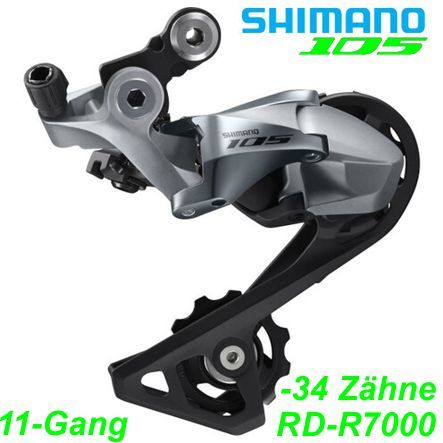 Shimano Wechsel 11-G. RD-R7000 105 GS Direktmontage -34Z silber Box