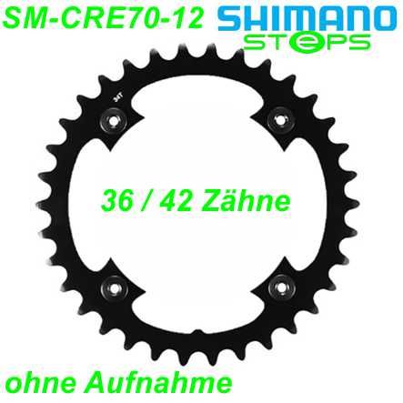 Shimano Steps Kettenblatt SM-CRE70-12 36 Zähne o/HS o/Aufnahme schwarz