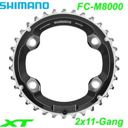 Shimano Kettenblatt 2x11-G. FC-M8000 BB XT 34 Z. Ø 96 f/34x24 silber Y1RL98070